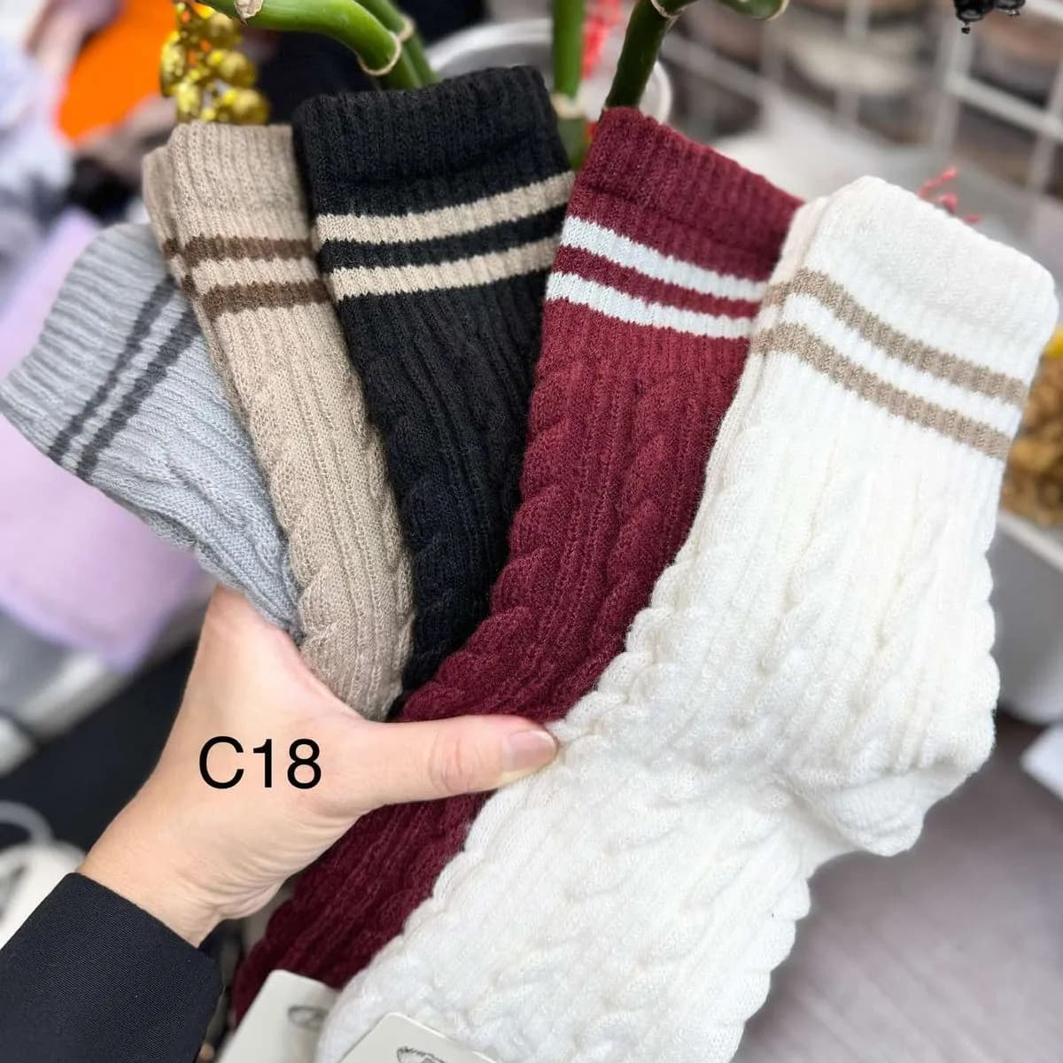 Rajstopy damskie C18 warkoczowe różne kolory