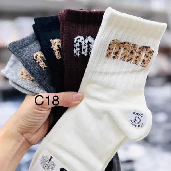 Rajstopy damskie C18 z napisem MMNN wzór panterka 4 kolory