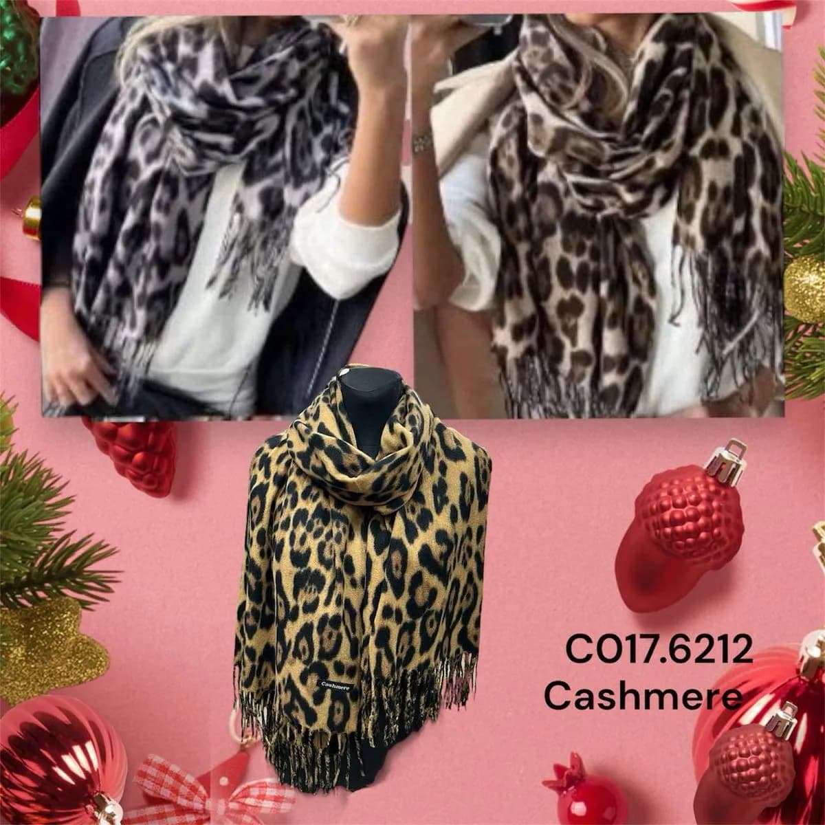 Szaliki damskie wzór leoparda cashmere CO17.6212