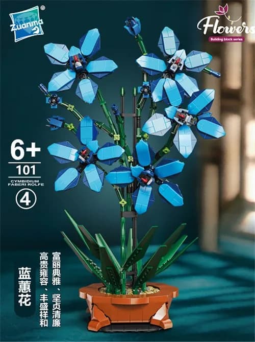 Zestaw klocków LEGO Flowers Niebieskie kwiaty 101 elementów