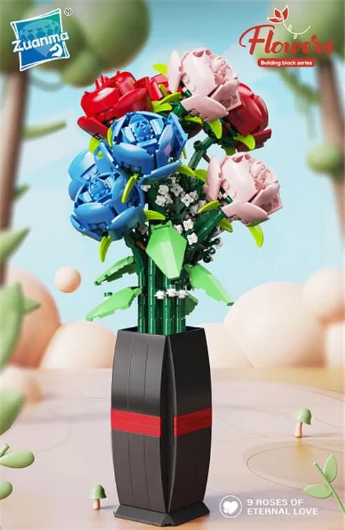 Zestaw klocków LEGO Flowers Bouquet 9 róż w wazonie