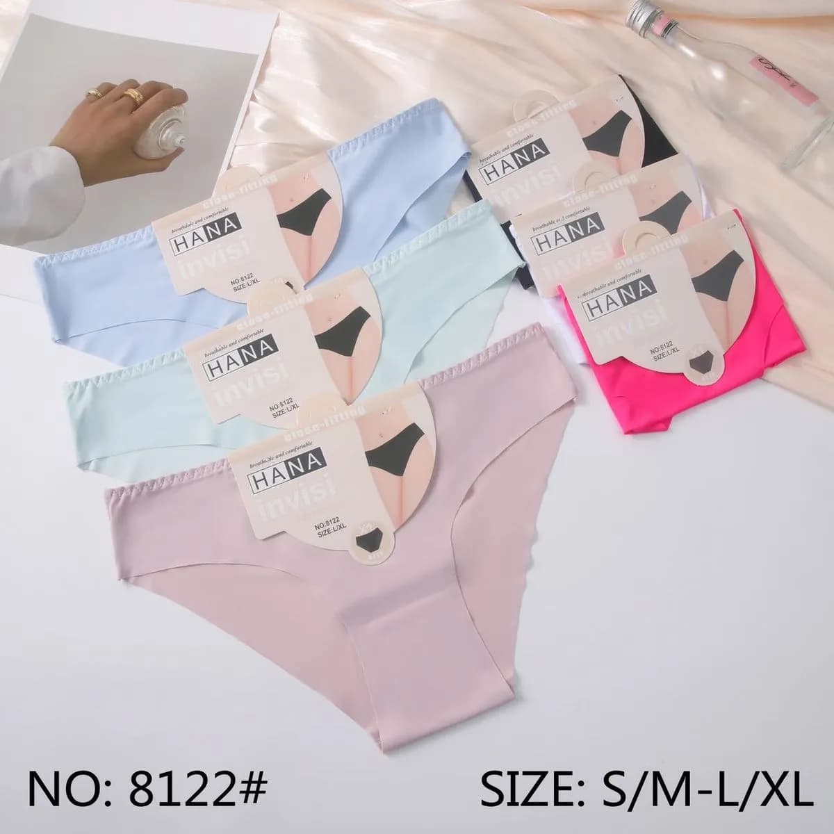 Majtki damskie HANA bezszwowe S/M-L/XL, 5 szt