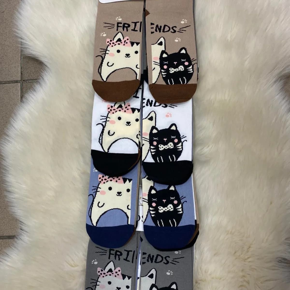 Skarpetki damskie COSAS Fur Friends z kotami, 40 szt