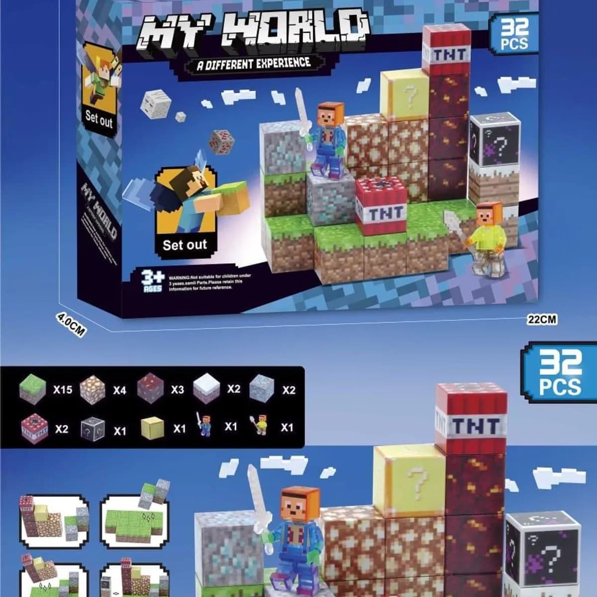 Zabawki Klocki Magnetic My World 32PCS