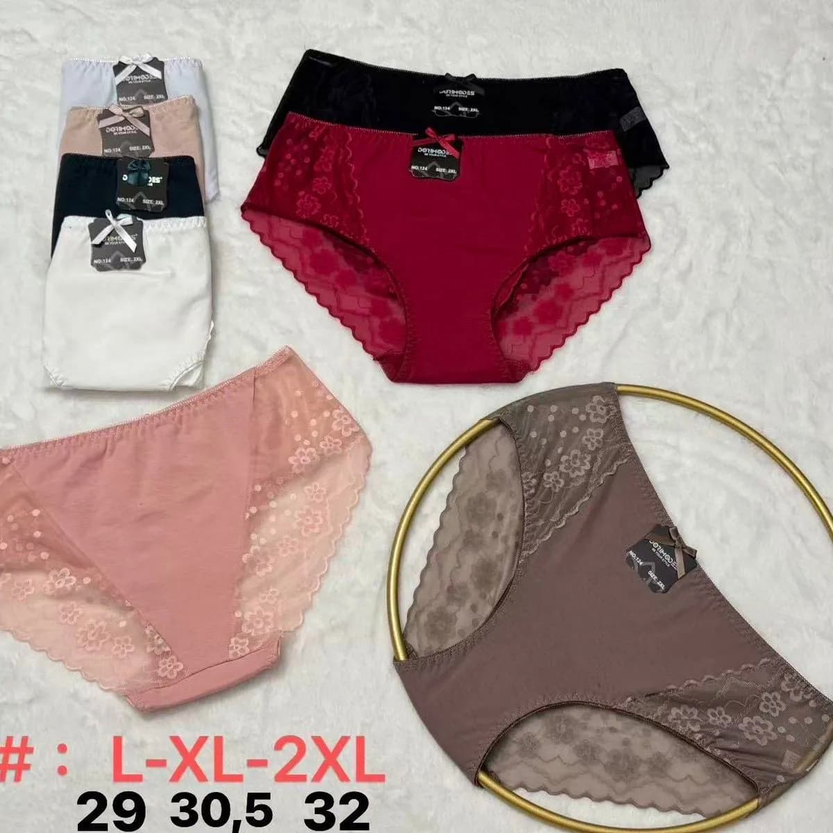 Majtki damskie L-XL-XXL koronkowe 5 szt. różne kolory