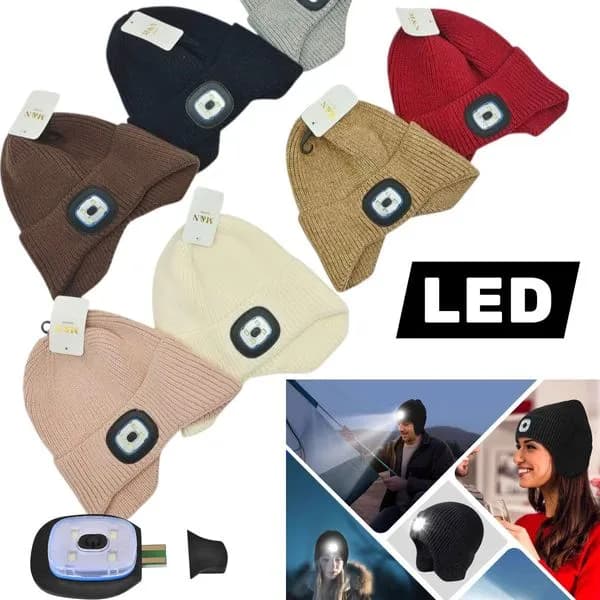 Czapki LED Świecący