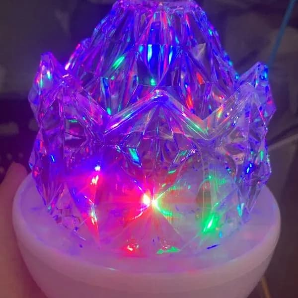 Lampka LED dekoracyjna kryształowa fioletowo-niebieska