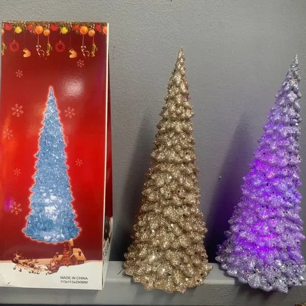 Choinki Lampki Świecące 27cm Niebieski/Złoty/Fioletowy