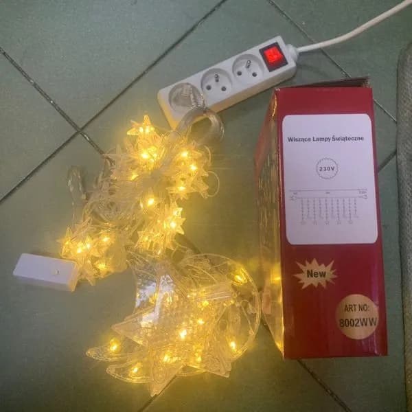 Wiszące lampki świąteczne 3m gwiazdy LED 230V