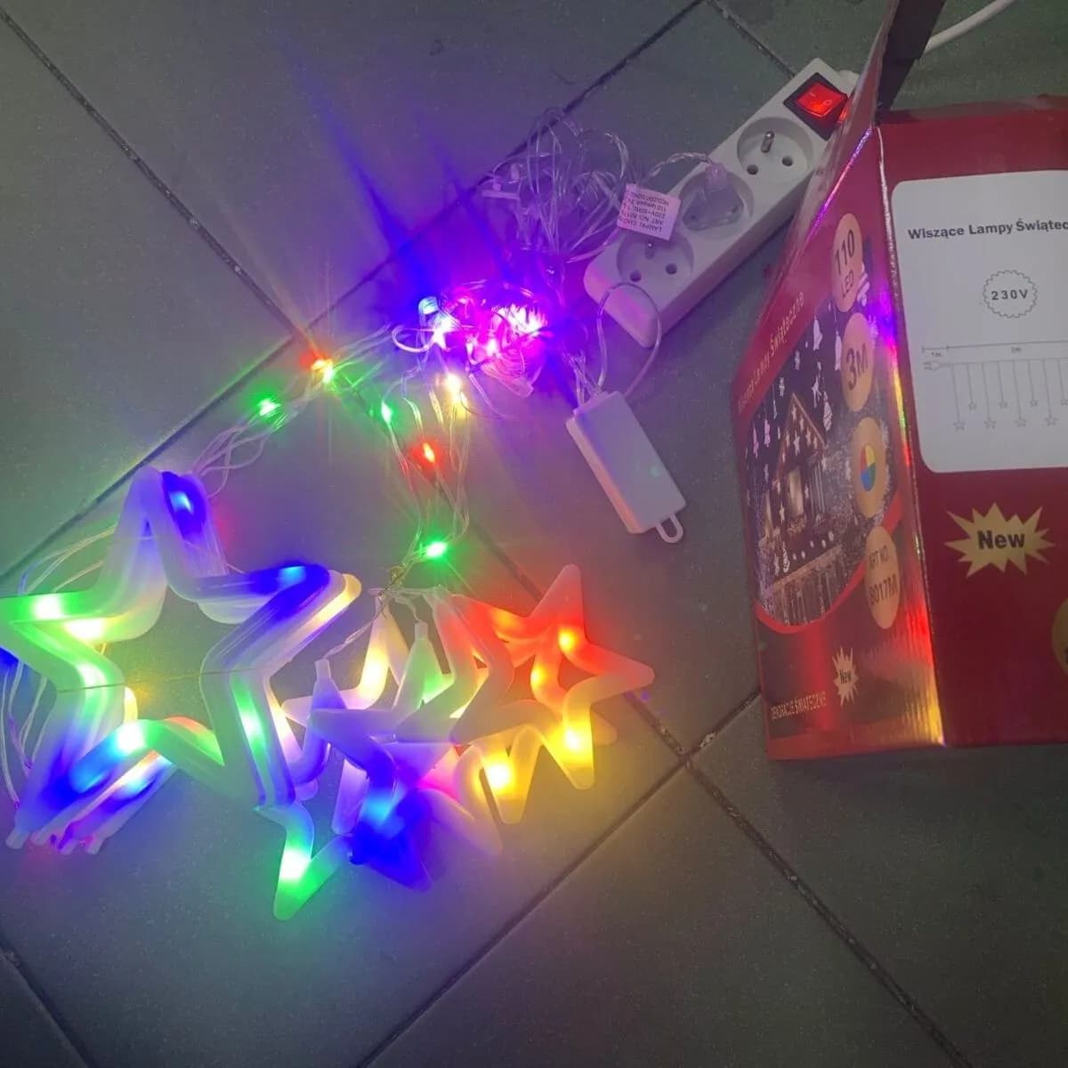 Wiszące Lampki Świąteczne 3m z Gwiazdami LED