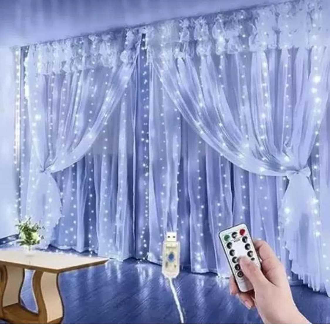 Wiszące Lampki Świąteczne 3x3m USB z pilotem