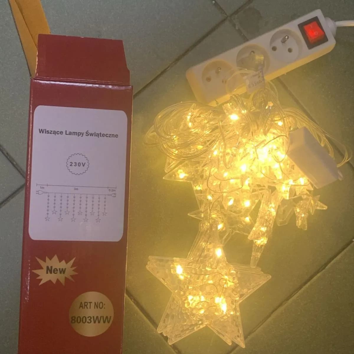 Wiszące Lampki Świąteczne 3m Z Gwiazdami 230V