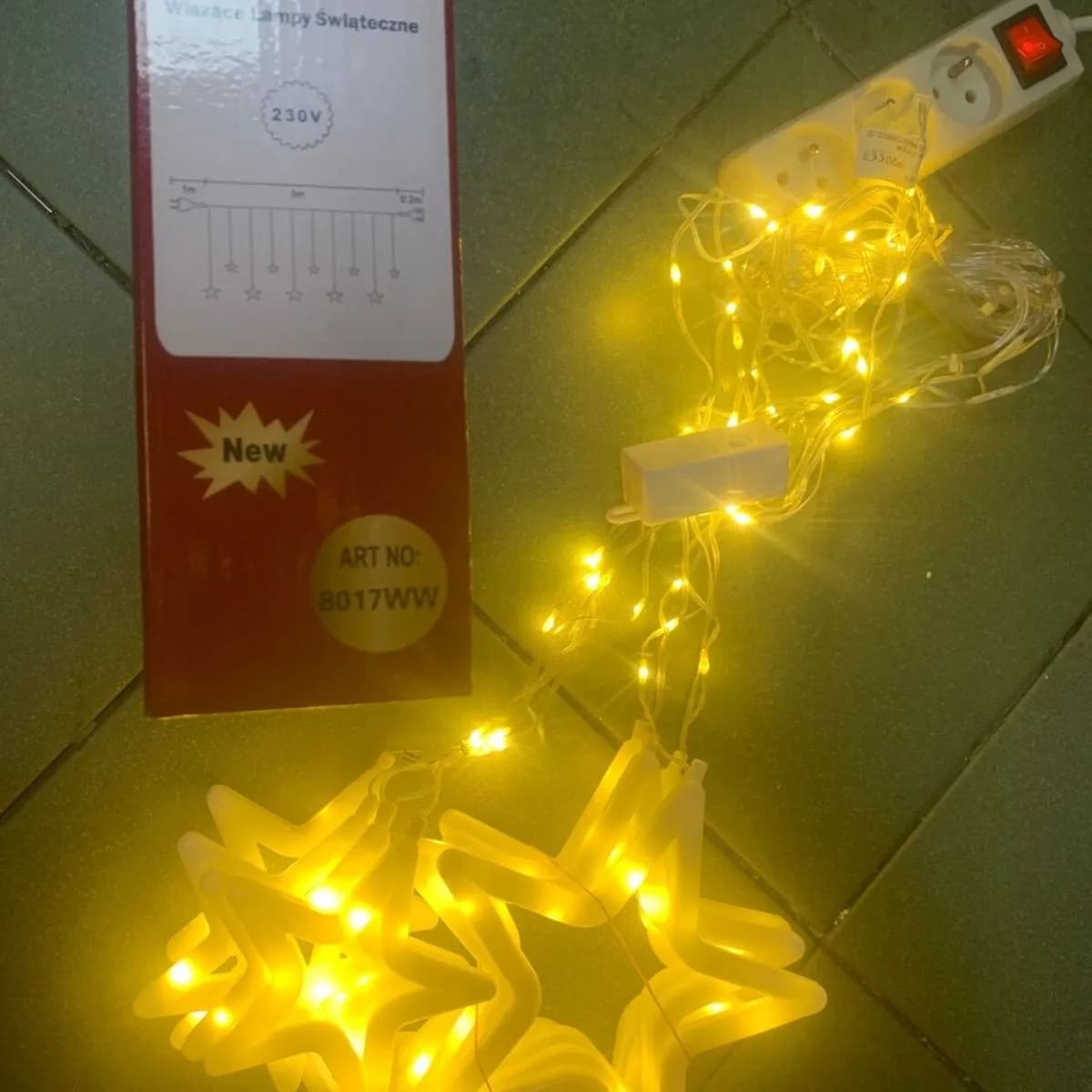 Wiszące Lampki Świętaczne 3m Gwiazdy Żółte