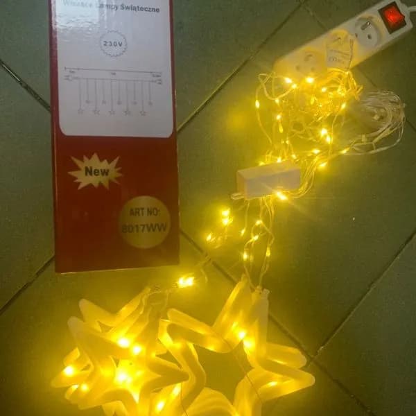 Wiszące Lampki Świętaczne 3m Gwiazdy Żółte