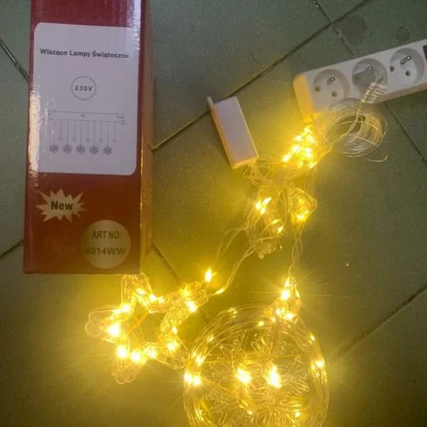 Wiszące Lampki Świąteczne 3m LED z Gwiazdami