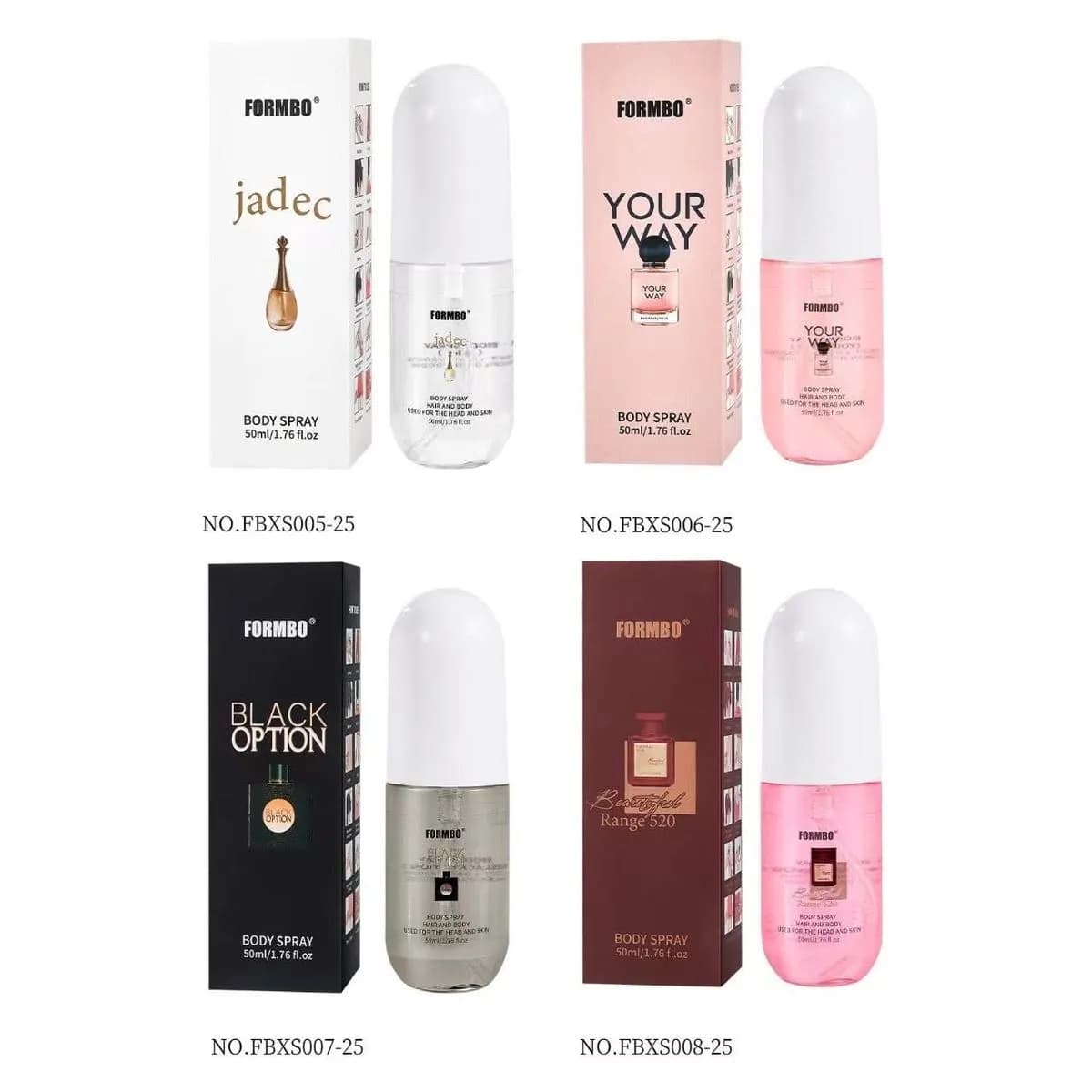 Body Spray Formbo 4 warianty po 50ml (Jade, Your Way, Black, Orange)