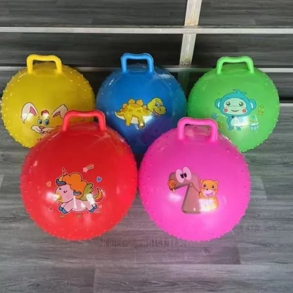 Piłka Skacząca dla dzieci 45cm z uchwytem