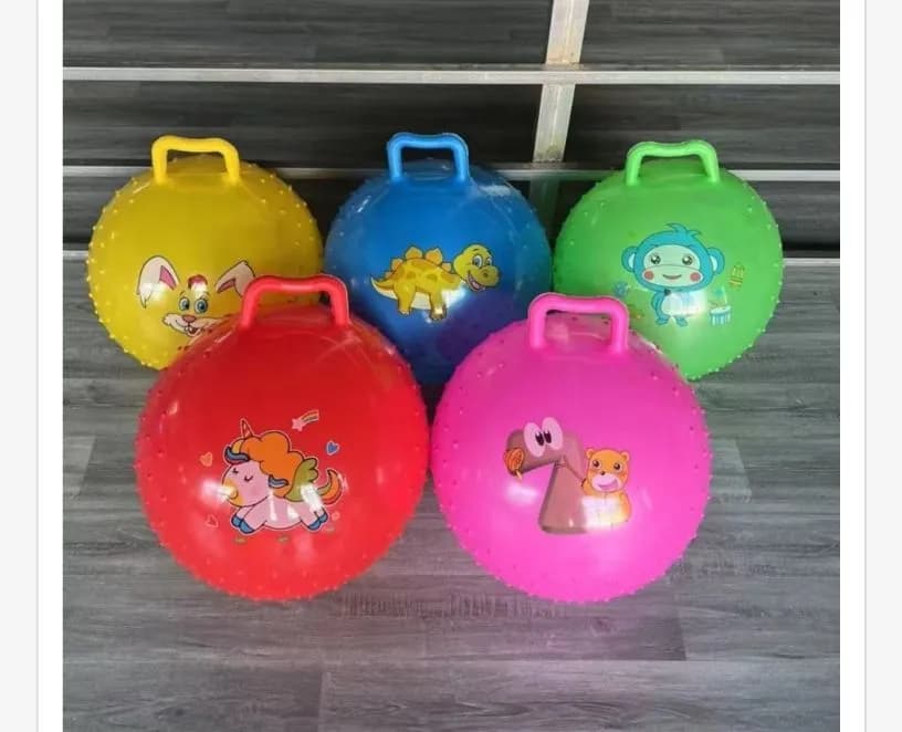 Piłka Skacząca dla dzieci 45cm z uchwytem