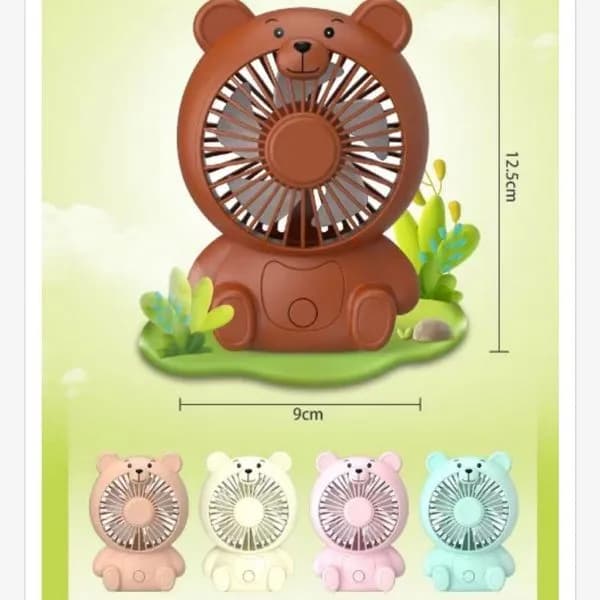 Wentylator ręczny mini z misiem 12,5cm