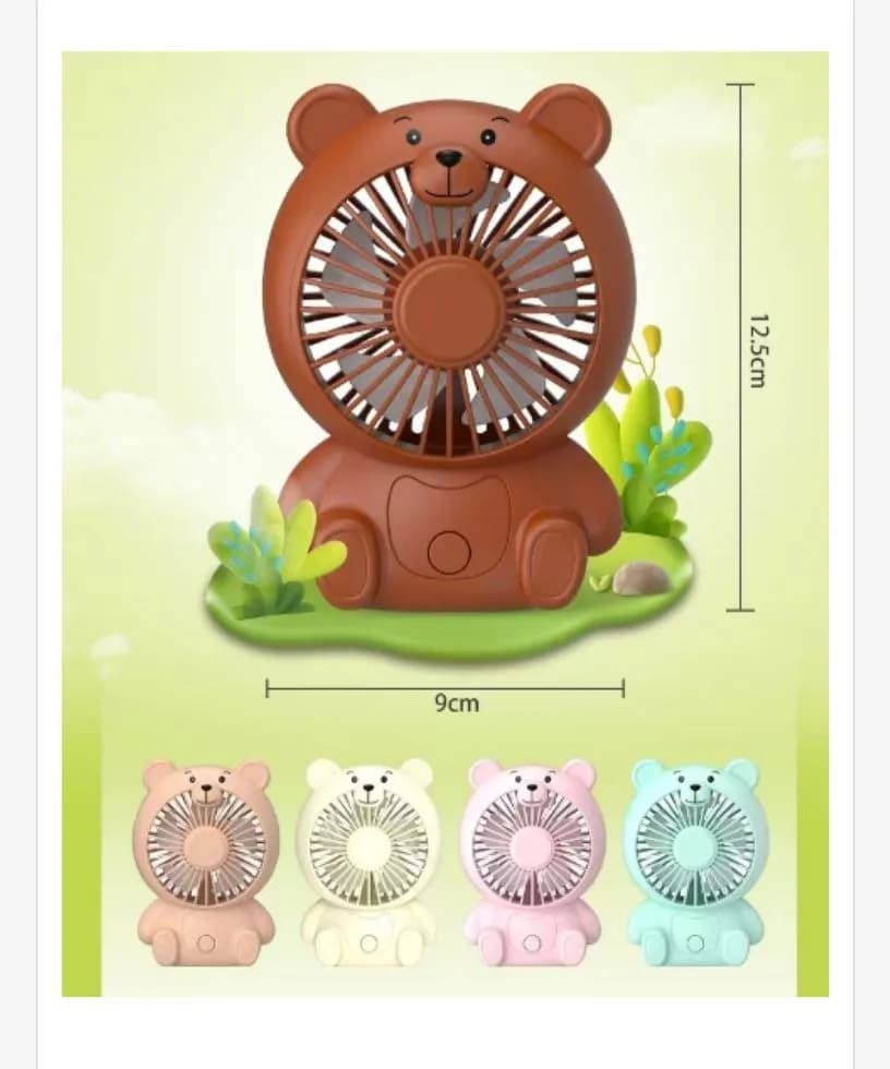 Wentylator ręczny mini z misiem 12,5cm