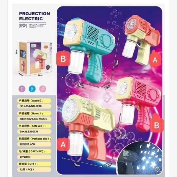 Pistolet do baniek mydlanych elektryczny projekcyjny