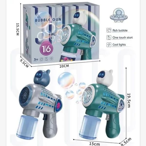 Pistolet do baniek mydlanych Bubble Gun niebieski 15x9,5x6 cm