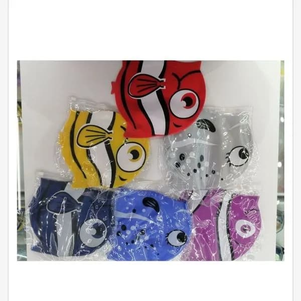 Czepek pływacki z motywem rybek, 6 szt. w opakowaniu