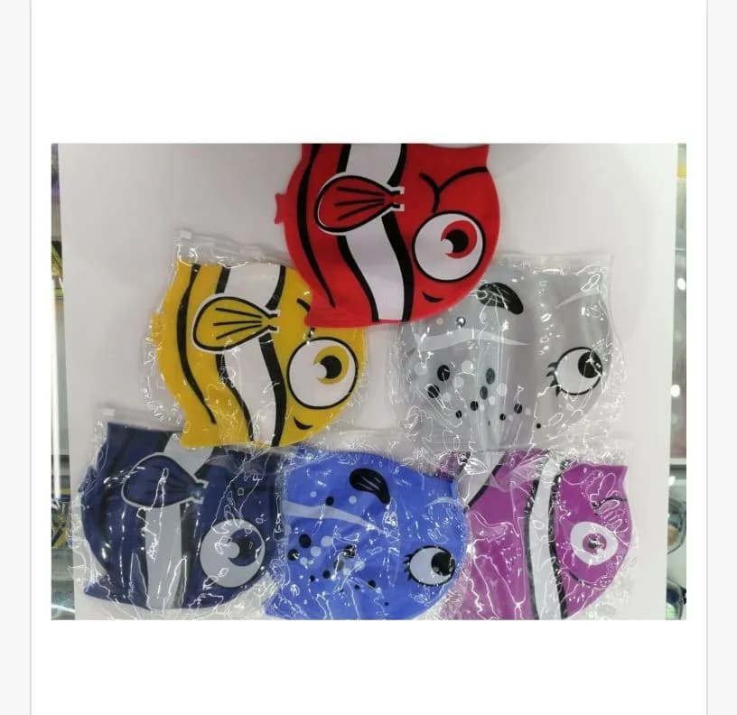 Czepek pływacki z motywem rybek, 6 szt. w opakowaniu