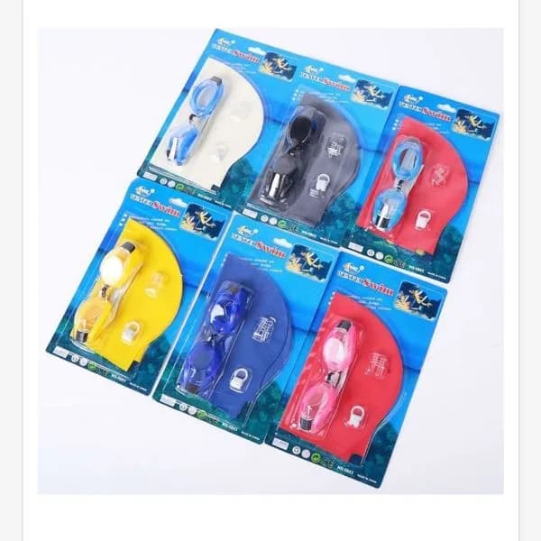 Okulary do pływania z czepkiem, zestaw 6 kolorów