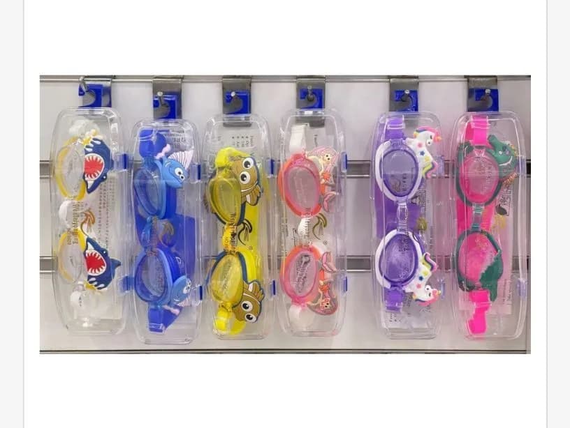 Okularki do pływania dziecięce z rekinem, 6 kolorów