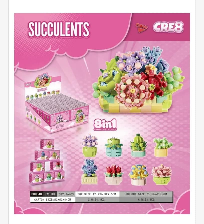 Zestaw klocków Succulents 8w1 CRE8