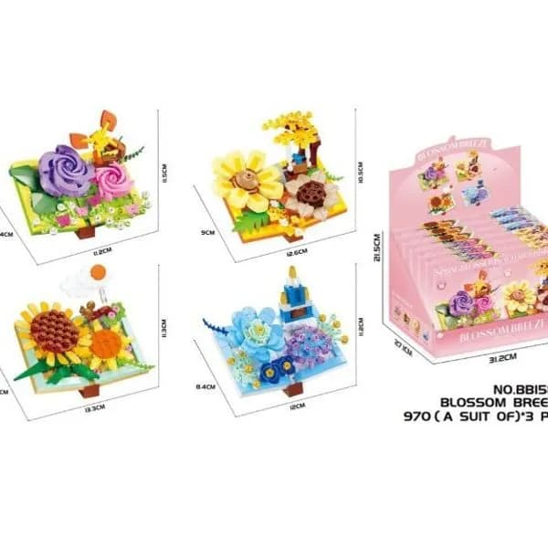 Zabawki Klocki Kwiaty 8PCS