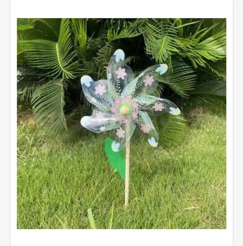Wiatrak Plastikowy 24cm Kwiatowy