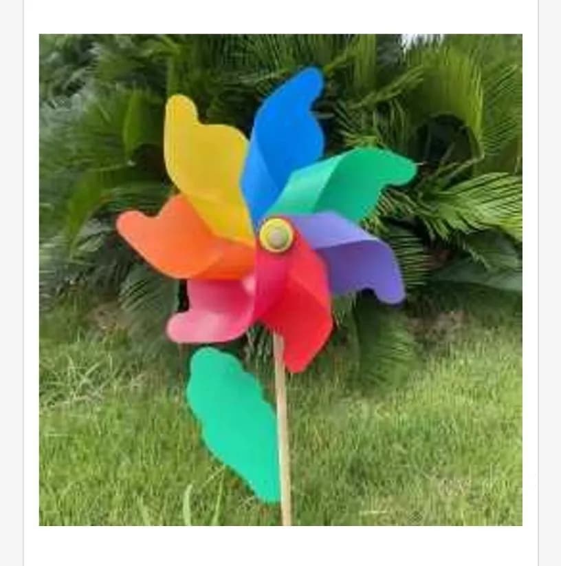 Wiatrak Plastikowy Tęczowy 24cm