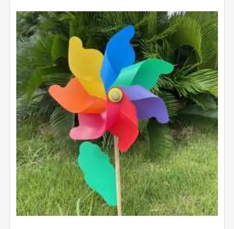 Wiatrak Plastikowy Tęczowy 32cm