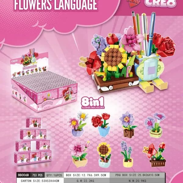 Zabawki Klocki Kwiaty