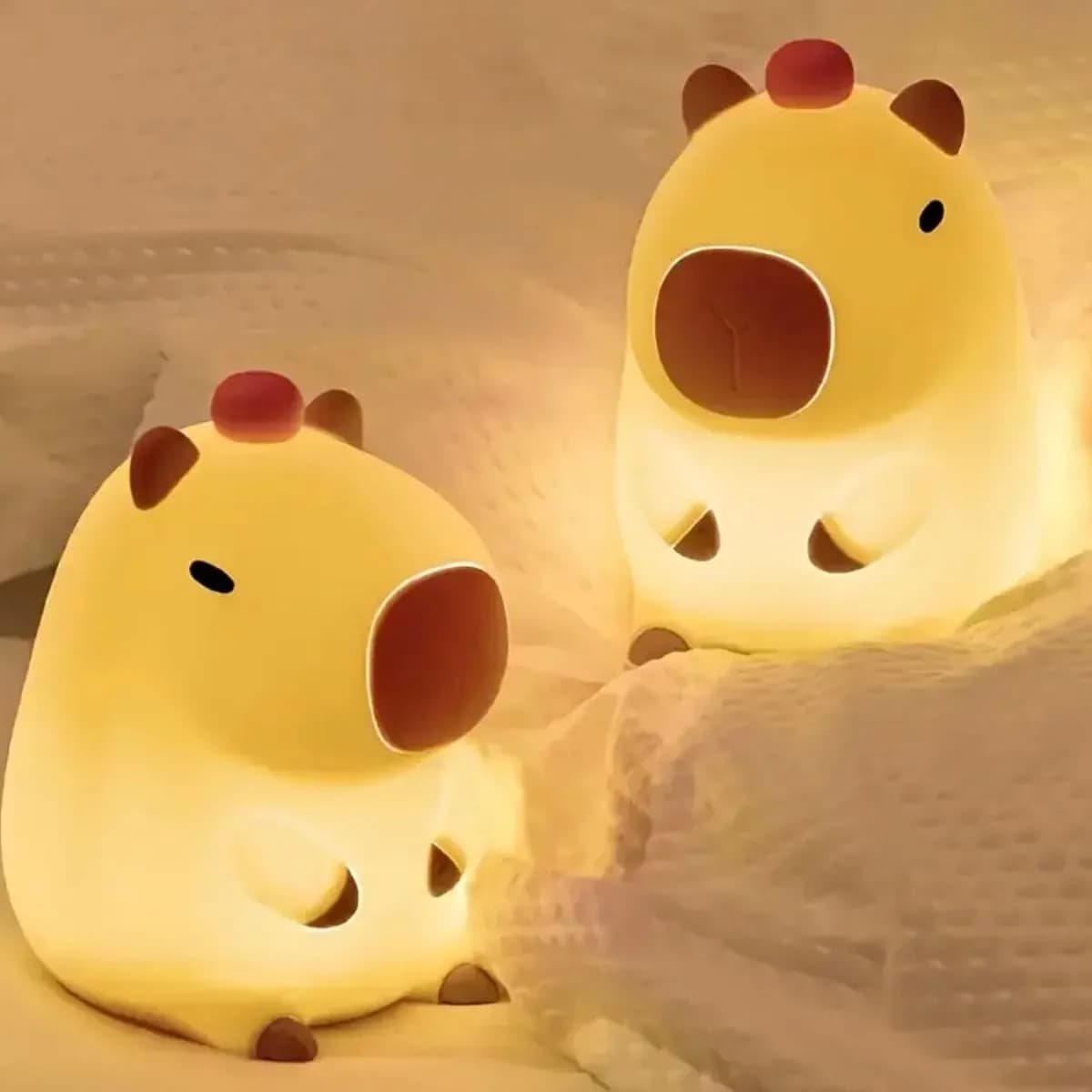 Lampka na noc Kapibara silikonowa miękka LED