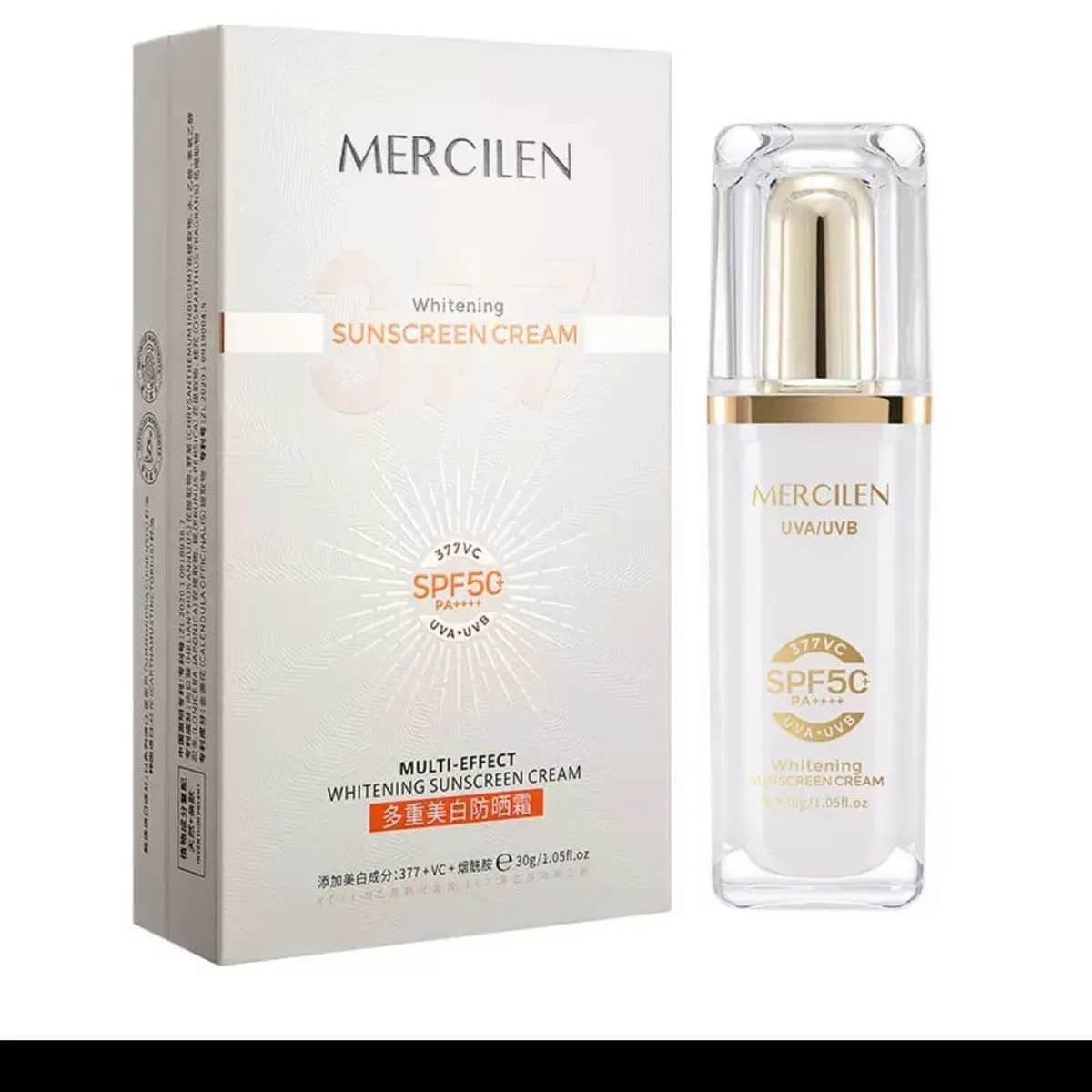 MERCILEN Krem Wybielający SPF50 PA++++ 30g 377VC UVA/UVB