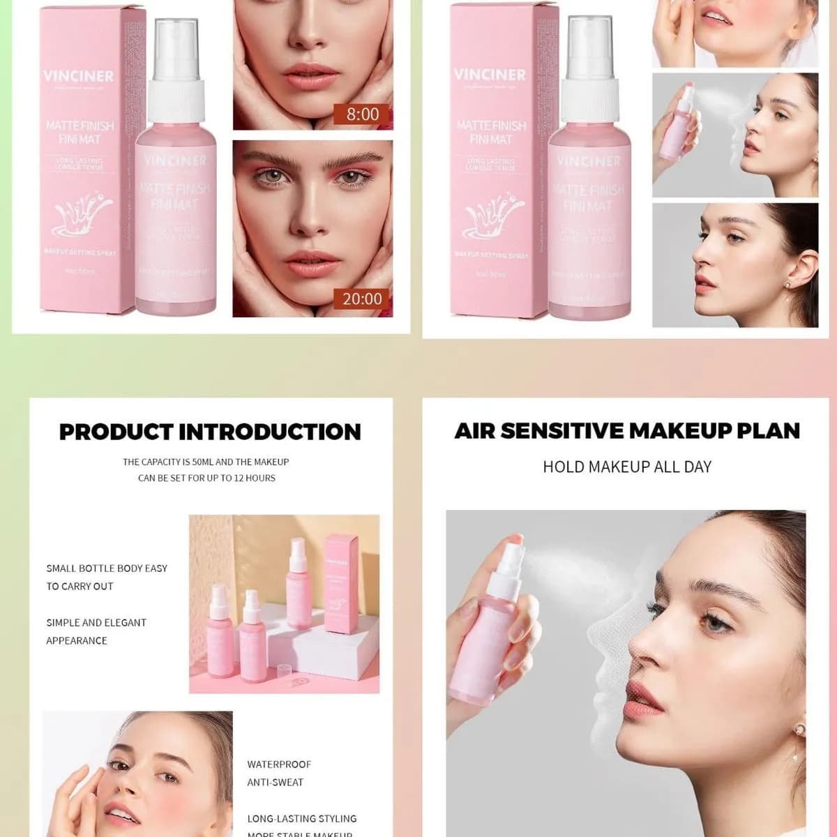 VINCINER Spray Utrwalający Makijaż 50ml Matte Finish Matujący