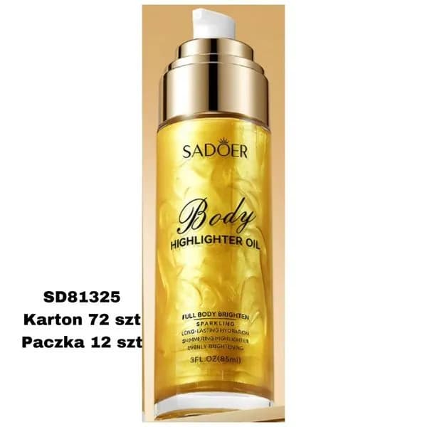 SADOER Rozświetlający olejek do ciała Body Highlighter Oil 85ml złoty