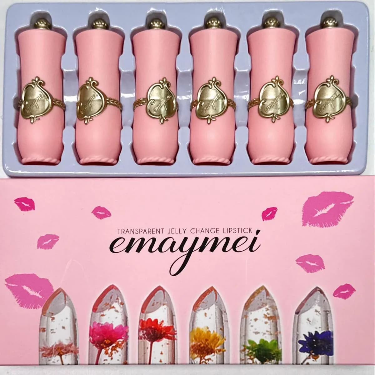 Pomadka do Ust Emaymei Transparent Jelly z Kwiatem 24 szt.