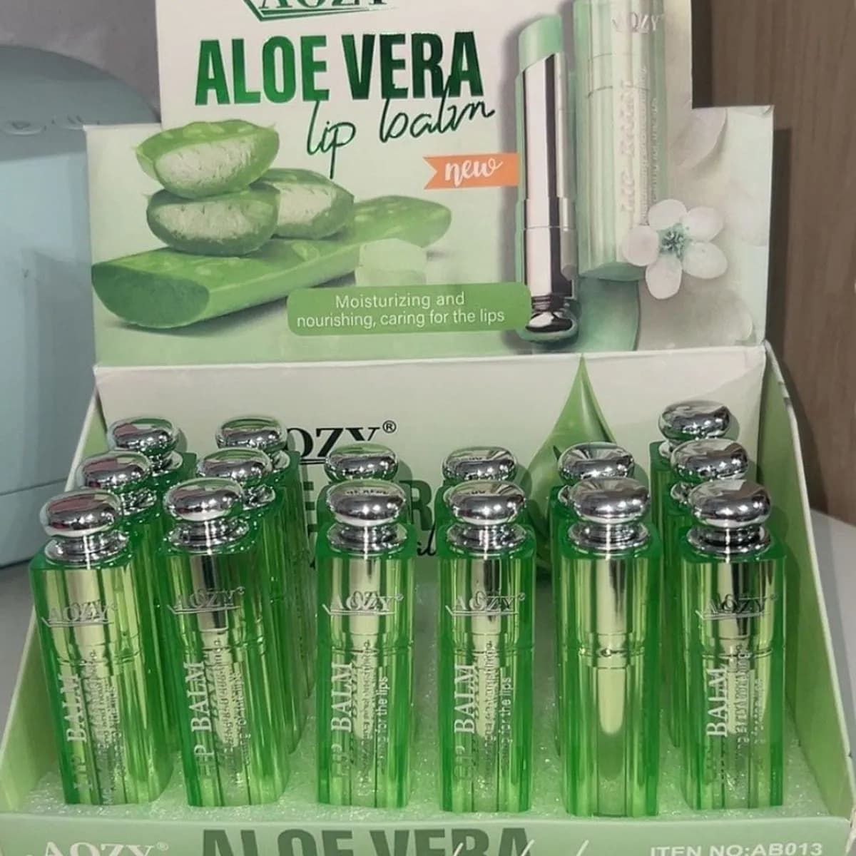 Balsam do Ust ALOE VERA AOZY Nawilżający - Zestaw 24 szt.