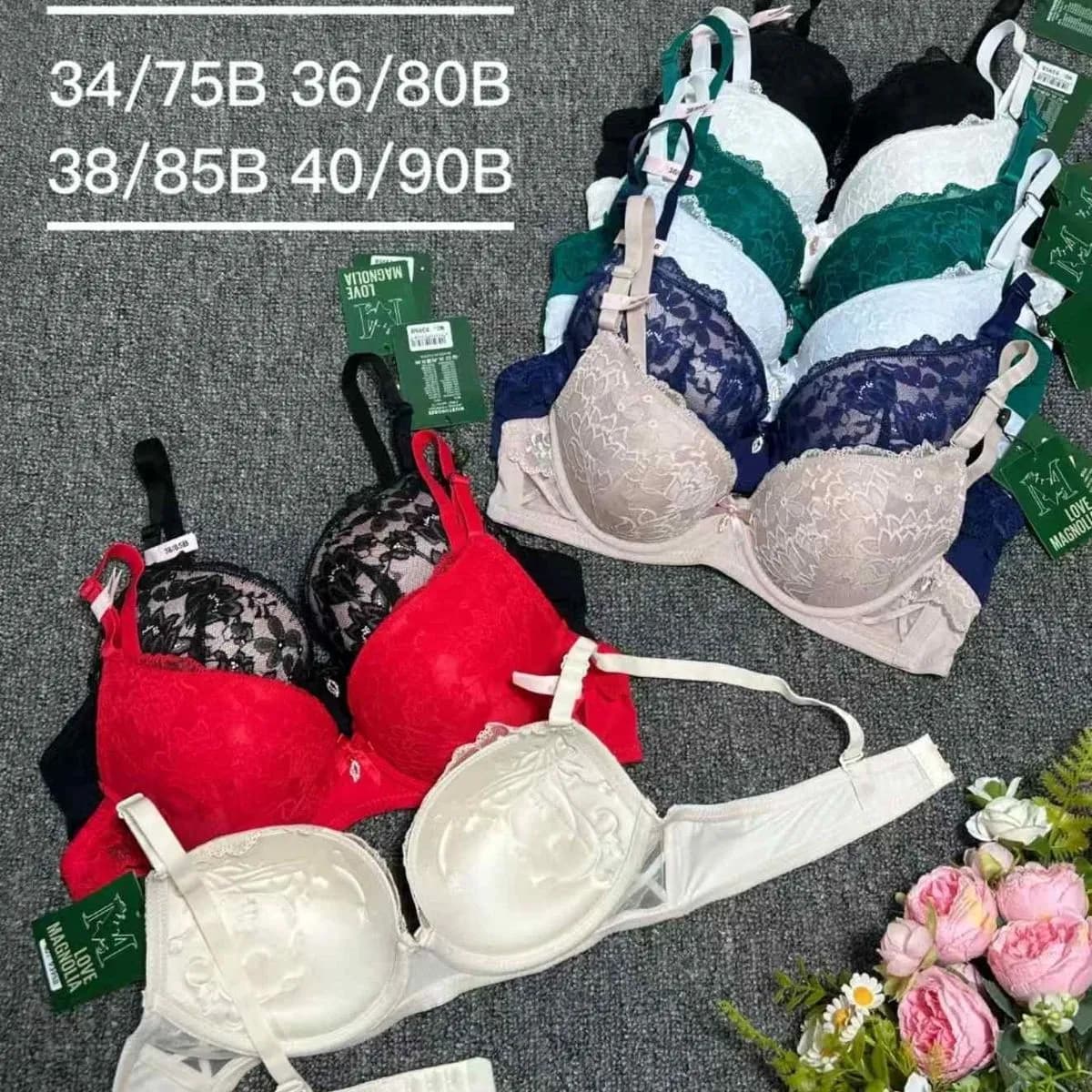 Biustonosz damski koronkowy 34/75B 36/80B 38/85B 40/90B