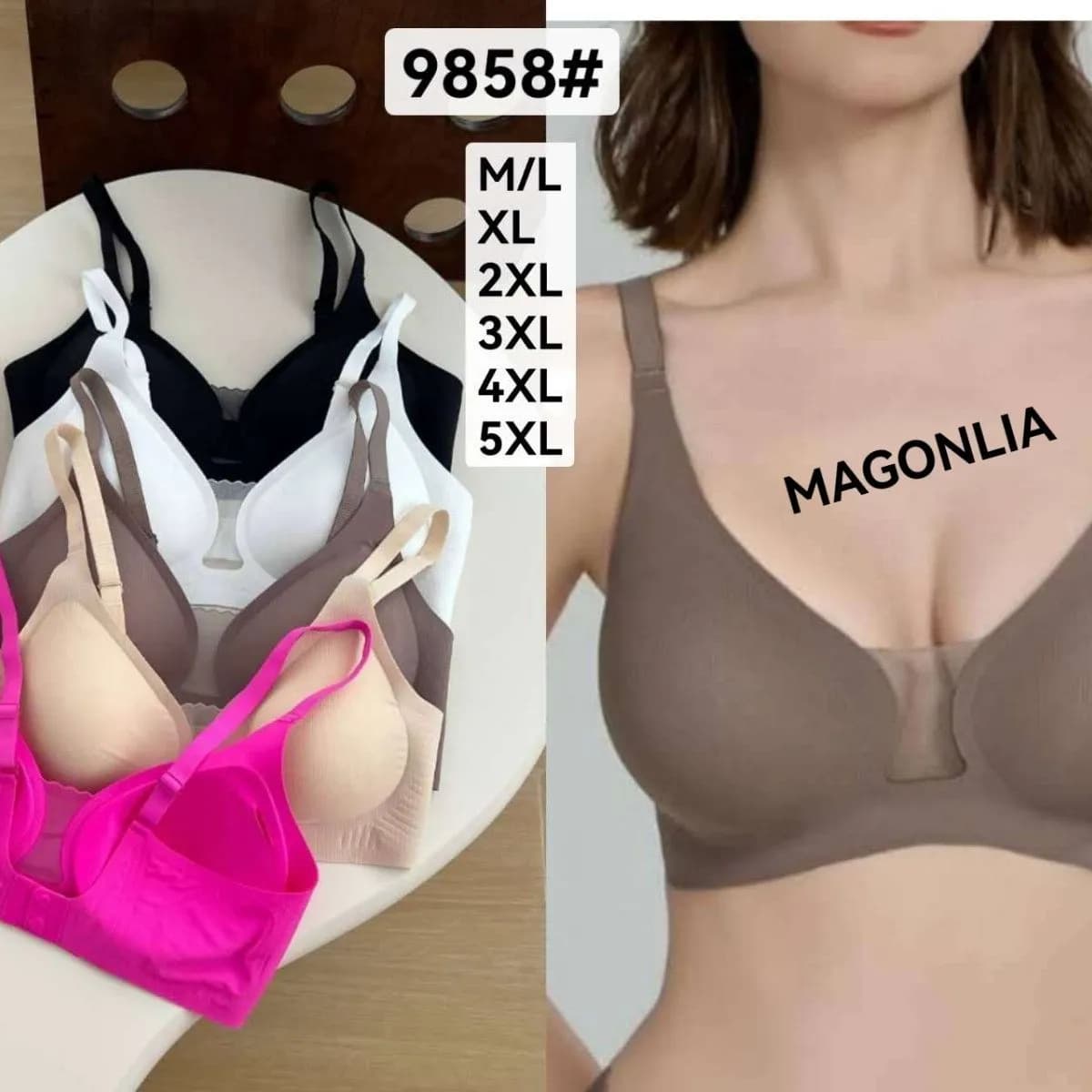 Biustonosz damski bezszwowy Magnolilia M-5XL 9985#