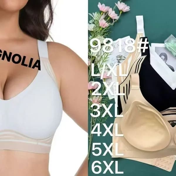 Biustonosz damski Magnolii XL-6XL biały/beżowy/czarny