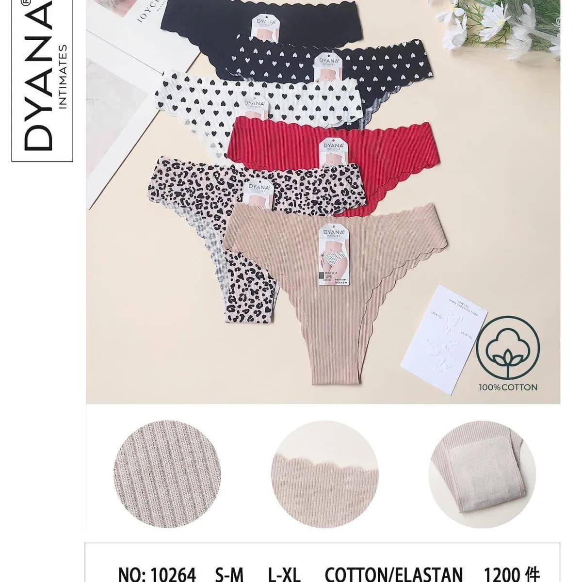 Majtki damskie DYN 10264 S-M-L bawełna/elastan