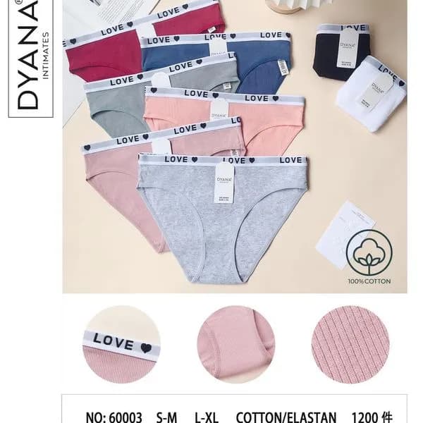 Majtki damskie bawełniane S-XXL, zestaw wielokolorowy