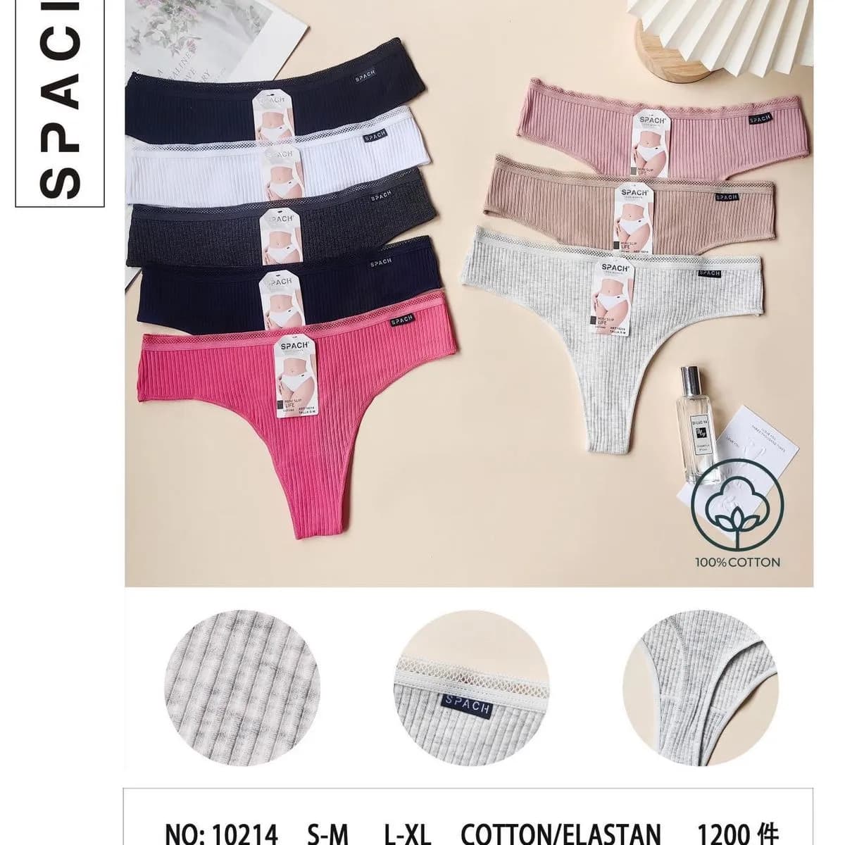 Majtki damskie SPACCH bawełniane S-L, 120 szt/opak.