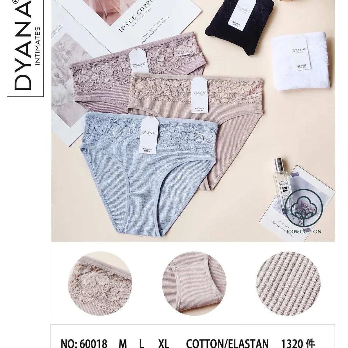 Majtki damskie koronkowe 100% bawełna M L XL NO-6018