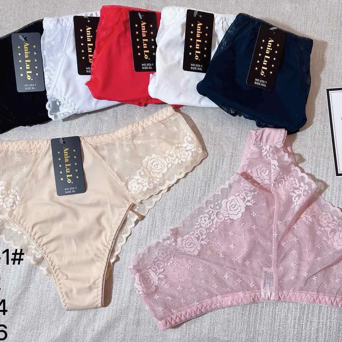 Majtki damskie XL-36 stringi koronkowe 6 szt. mix kolorów